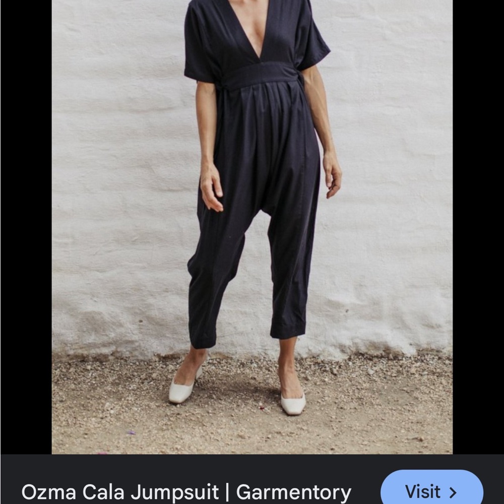 OZMA Black Jumpsuit with Flutter Sleeves and Tapered Legs